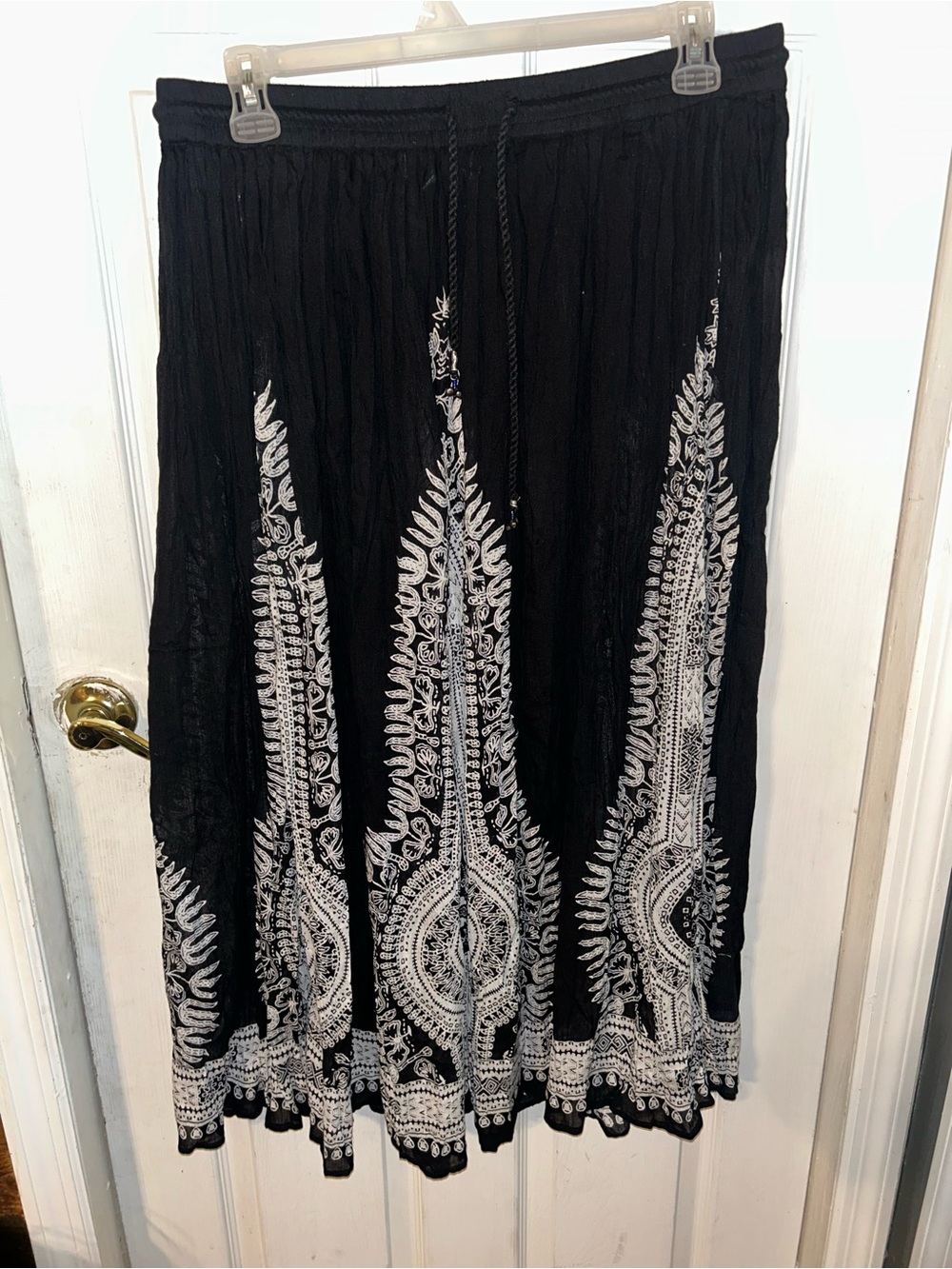 Philosophy Black Embroidered Maxi Skirt - Bohemian Women’s Skirt